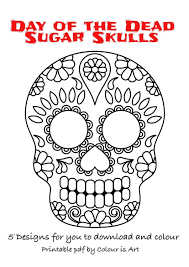 Sugar Skull Coloring Pages Lovely Day Of The Dead Sugar Skulls 5 Designs To And Skull Coloring Pages Coloring Pages Coloring Pages Inspirational
