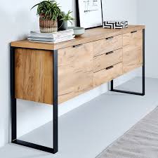 Jahnke Sideboard Loop Eiche Dekor Antrazit Spanplatte Stahl 180x76x40 Cm Bxhxt 2 Tuerig 3 Schubladen In 2020 Wohnzimmer Sideboard Wohnzimmer Schreibtisch Sideboard