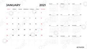Praktische familienkalender 2021 bei weltbild: Kalender 2021 12 Monate In Sauberer Minimaler Tabelle Einfacher Stil Stock Vektorgrafi Crushpixel