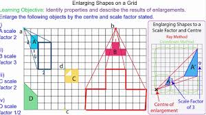 Enlarge small diagrams to make. Enlarging An Object Using A Centre And Scale Factor Youtube
