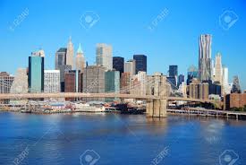 New York City Manhattan Skyline With Brooklyn Bridge And Skyscrapers Stock Photo Picture And Royalty Free Image Image 8462161