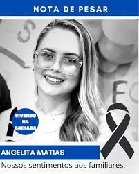 Faleceu no último domingo, 3, a jovem Angelita Matias, aos 35 anos, vítima  de um infarto. Angelita deixa o marido e uma filha. A notícia de sua  partida causou grande comoção entre