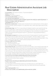 Administrative assistant resume samples + examples, the best entry level or senior administrative assistant skills and other resume tips. Administrative Assistant Real Estate Job Description Templates At Allbusinesstemplates Com