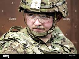 U s army soldier looks