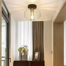 Flush mount lighting for every ceiling. Amazon Com Dllt Farmhouse Semi Flush Mount Ceiling Light Classic Glass Pendant Cei Glass Pendant Ceiling Light Farmhouse Ceiling Light Hallway Light Fixtures