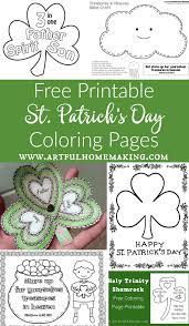 Some discussion points for children while coloring this st. St Patrick S Day Coloring Pages And Free Printables Artful Homemaking