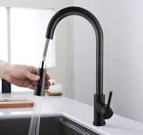 LOVHAUS Rubinetto da Cucina Estraibile a Forma di C, Nero Opaco,  Miscelatore a 2 Uscite (Freddo/Caldo), Doccetta 2 in 1, Cartuccia in  Ceramica