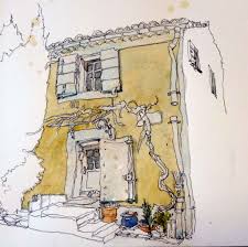 Demo Venelles W Urban Sketching Watercolor Architecture Watercolor And Ink