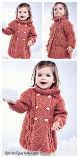 Mutilple of 8 stitches, techniques used: Knit Baby Cable Coat Free Knitting Pattern Knitting Pattern
