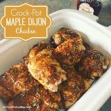 Crock Pot Maple Dijon Chicken Recipe Yummly Recipe Crockpot Chicken Thighs Chicken Crockpot Recipes Recipes
