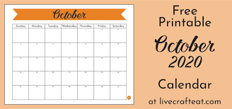 If you're home and are looking for a little structure with your cleaning, the clean mama routine and homekeeping calendar is the perfect way to get started. October 2020 Calendar Free Printable Live Craft Eat