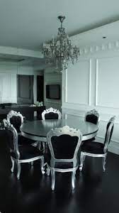 Pictures Of Silver And Black French Style Dining Table And 6 Chairs Grey Home Decor Dining Table Home