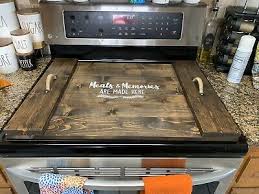 Usually ships within 6 to 10 days. Modern Farmhouse Wood Stove Top Cover Noodle Board With Personal Initial Ebay