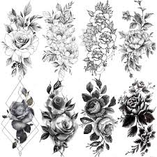 2.6 in / 6.5 cm (height) this temporary tattoo is: Buy Black Flower Temporary Tattoos Realistic Fake Waterproof Tatoo Floral Peony Tattoo Sticker For Women At Affordable Prices Free Shipping Real Reviews With Photos Joom
