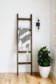 Black Stained Wood Modern 6 Ft Blanket Ladder Ladder Decor Staining Wood Blanket Ladder
