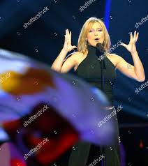 Cypriot Singer Lisa Andreas Performs Song Editorial Stock Photo