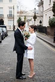 An Intimate London Elopement For A Valentino Bride With Images City Hall Wedding Dress Civil Wedding Dresses City Hall Wedding
