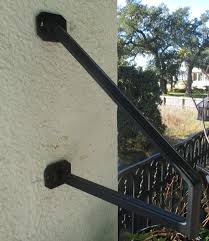 The video will take you start to finish so that you can install your own stair handrail on your home or business. 1 To 2 Step Wrought Iron Wall Mount Grab Hand Rail Step Rail Modern Design The Ironsmith