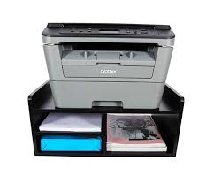 A mobile printer stand is a great option for shared spaces. Desktop 2 Tier Wood Printer Table Stand Fax Shelf Office Desk Tidy A4 Paper Storage Rack Black Printer Desktop Stands Platforms Stands Selincanta Com