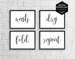 Laundry Room Printable Set Instant Download Wash Dry Fold Repeat Print Funny Laundry Room Art Wash Dry Fold Repeat Laundry Room Art Wash Dry Fold