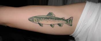 Size is 8.5x11 and archival matted to 11x14 in mocha brown. Trout Tattoo Noah The Dishwasher Shows Off His New Ink Rob Hausknecht Flickr