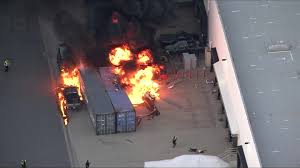 Helicopter crash news scene in Chatsworth