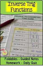 Inverse Trigonometric Functions Precalculus Unit 4 Distance Learning Precalculus Trigonometric Functions Smart Board Lessons