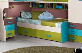 Scegli il modello che ti piace di più; Divano Letto Base Per Camerette A Ponte Finitura Betulla Turchese E Verde Acido