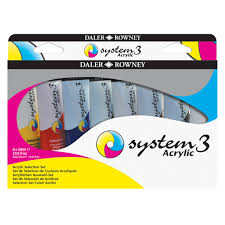 System 3 Acrylic Paint Acrylics Daler Rowney Each sets come with a great range of colors.