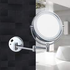 double face round led magnifying mirror hardwired magnifying mirror wall mounted makeup mirror mirror