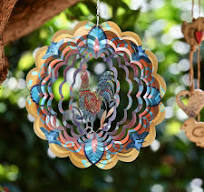 Evjurcn Rooster Wind Spinner 3D Hanging Rooster Wind Catcher 12 Inch  Stainless Steel Cock Wind Spinner Cock Metal Wind Sculptures Ornament for  Balcony ...