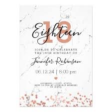 Rose Gold Debut Simple 18th Birthday Decoration Ideas At Home Modern 18th Birthday Party Rose Gold Marble Invitation Zazzle Com 18th Birthday Party Invitation Design Birthday Birthday Party Invitations