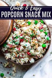 Christmas Crunch Popcorn Snack Mix Recipe Popcorn Snacks Mix Snack Mix Recipes