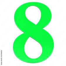 8 number eight green 3d numeral sign isolated on white Stock Illustration |  Adobe Stock
