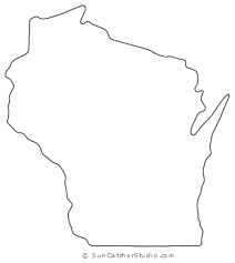 Wisconsin Map Outline Printable State Shape Stencil Pattern Map Outline Printable Patterns Pattern