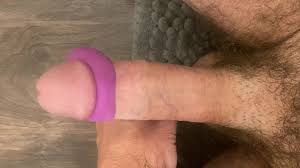 HUGE COCK HEAD from COCK RING vibrator big erection cum precum edging