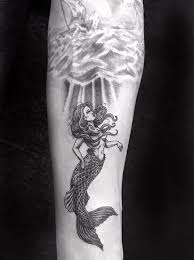 Black And White Mermaid Sleeve Tattoo Olio Mermaid Tattoo By Troy From Eternal Art Tattoo Gallery 20170801 Art Tattoo Tattoo Sleeve Designs Mermaid Tattoo