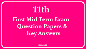 11th English First Mid Term Question Paper With Answer Key Padasalai No 1 Educational Website