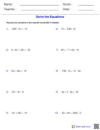 The worksheets support any seventh grade math program, but go especially well with ixl's 7th grade math curriculum. Algebra Equations Worksheets For 7th Grade Tessshebaylo