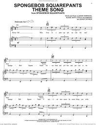Harrison Spongebob Squarepants Theme Song Sheet Music For Voice Piano Or Guitar Song Sheet Theme Song Fun Songs