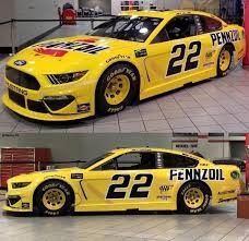 Nascar cup series teams (ford mustang gt). Lewis Flockton On Instagram Here S Joey Logano S 2019 No 22 Pennzoil Penske Ford Mustang Scheme For The Mencs Nascar Joey Logano Ford Mustang Mustang