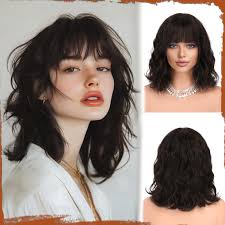 Sofeiyan Parrucca Bob Ondulata con Frangia, 30 cm Parrucca Sintetica  Resistente al Calore Marrone Scuro per Donna Look Naturale per Cosplay  Feste e Uso Quotidiano : Amazon.it: Bellezza