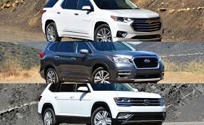 2.0t s fwd 2.0t s 4motion 2.0t se fwd 2.0t se 4motion 2.0t se w/technology fwd 3.6l v6 se w/technology fwd 2.0t se w/technology. Kid Haulers Chevrolet Traverse Vs Subaru Ascent Vs Volkswagen Atlas Which Family Sized Suv Is Best New York Daily News