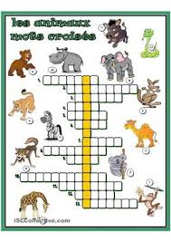 Les Animaux Sauvages Mots Croises Mots Croises Enfants Mots Croises Mots Fleches Enfants