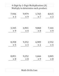Multiplying A 4 Digit Number By A 1 Digit Number Large Print A Long Multiplication Multiplication Math Subtraction Worksheets 2nd Grade Reading Worksheets