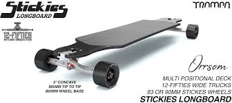 trampas orrsom longboard with stickies longboard wheels