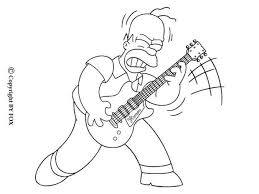 Homer Playing The Guitar Coloring Page More The Simpsons Coloring Sheets On Hellokids Com Cool Coloring Pages Coloring Pages The Simpsons