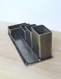 Rusty Industriel En Acier Bureau Organisateur Dentage En Metal Etsy Rangement Bureau Porte Plume Projets Metalliques
