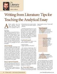 The Old Schoolhouse Magazine Winter 2015 Literary Analysis Essay Teaching Literature Academic Writing