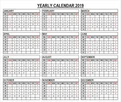 2019 Year Calendar In Weeks Calendar Template Calendar Printables Calendar